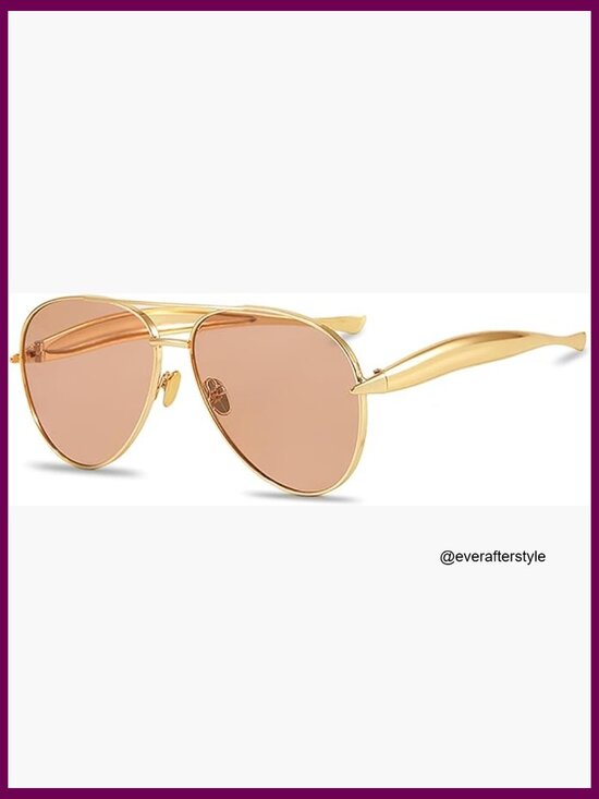 Metal Oversized Aviator Sunglasses UV400 Protection Retro 70s Style main image 5